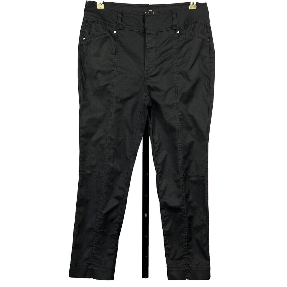 White House Black Market Pants Womens 10P Black The Slim Ankle High Rise Cotton